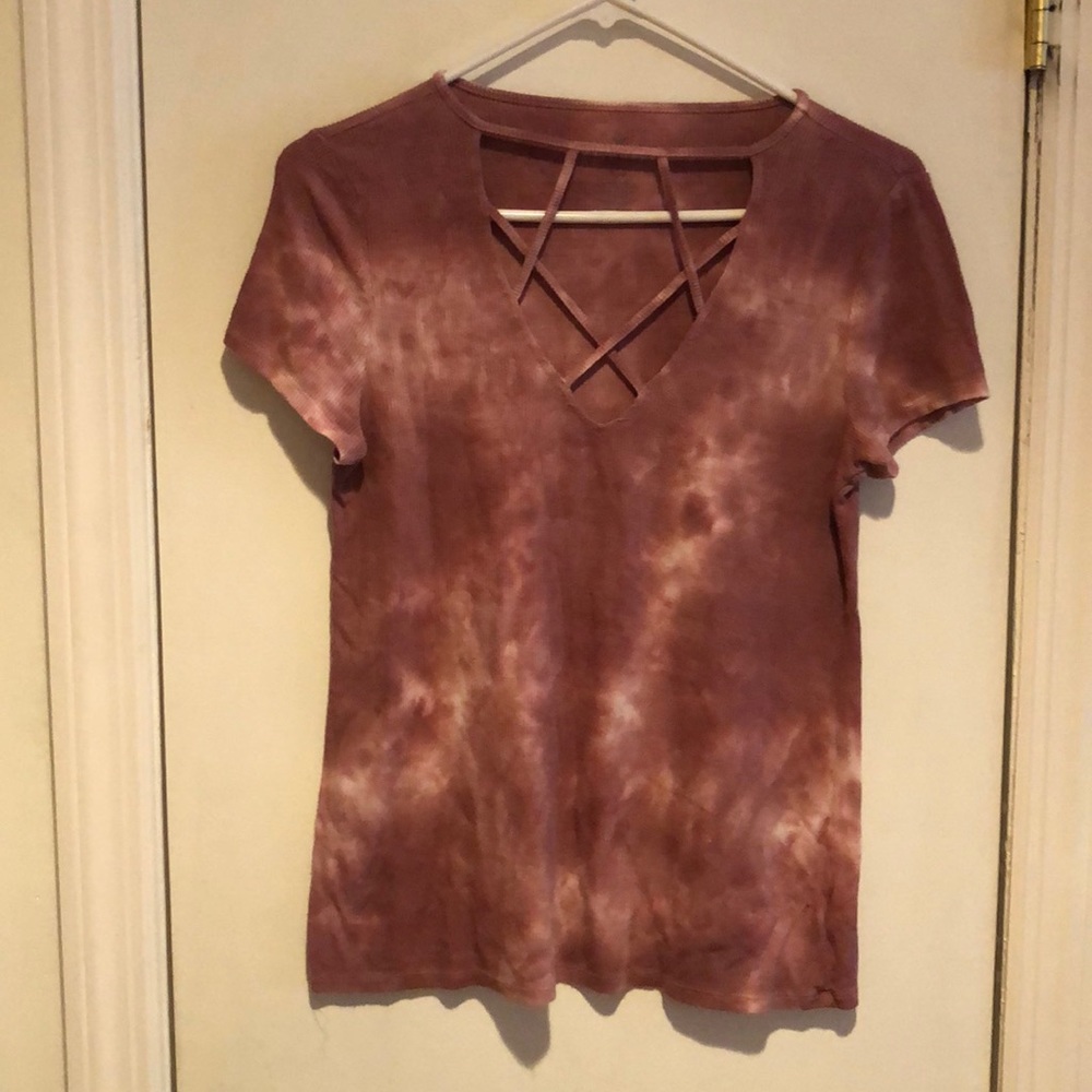 AE American Eagle Soft & Sexy Ribbed Tie Dye Tee